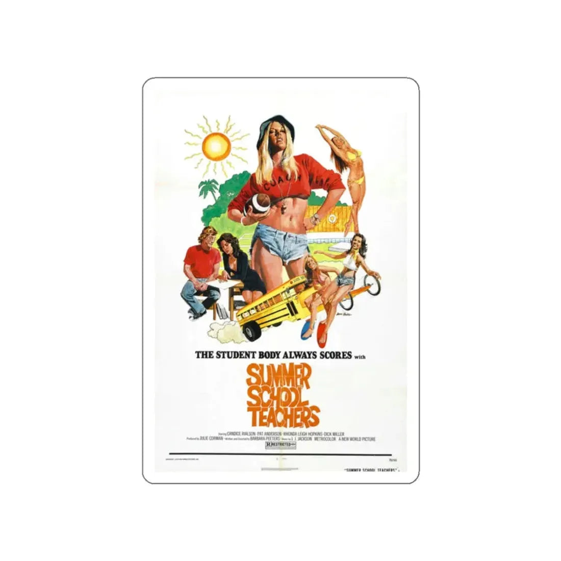 SUMMER SCHOOL TEACHERS 1974 Movie Poster STICKER Vinyl Die-Cut Decal 2 Inch - The Sticker Space