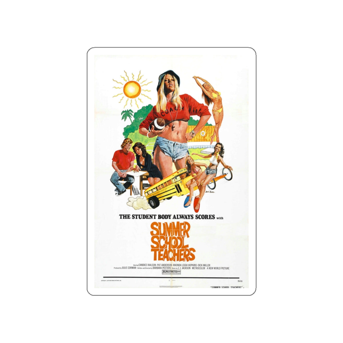 SUMMER SCHOOL TEACHERS 1974 Movie Poster STICKER Vinyl Die-Cut Decal-White-The Sticker Space