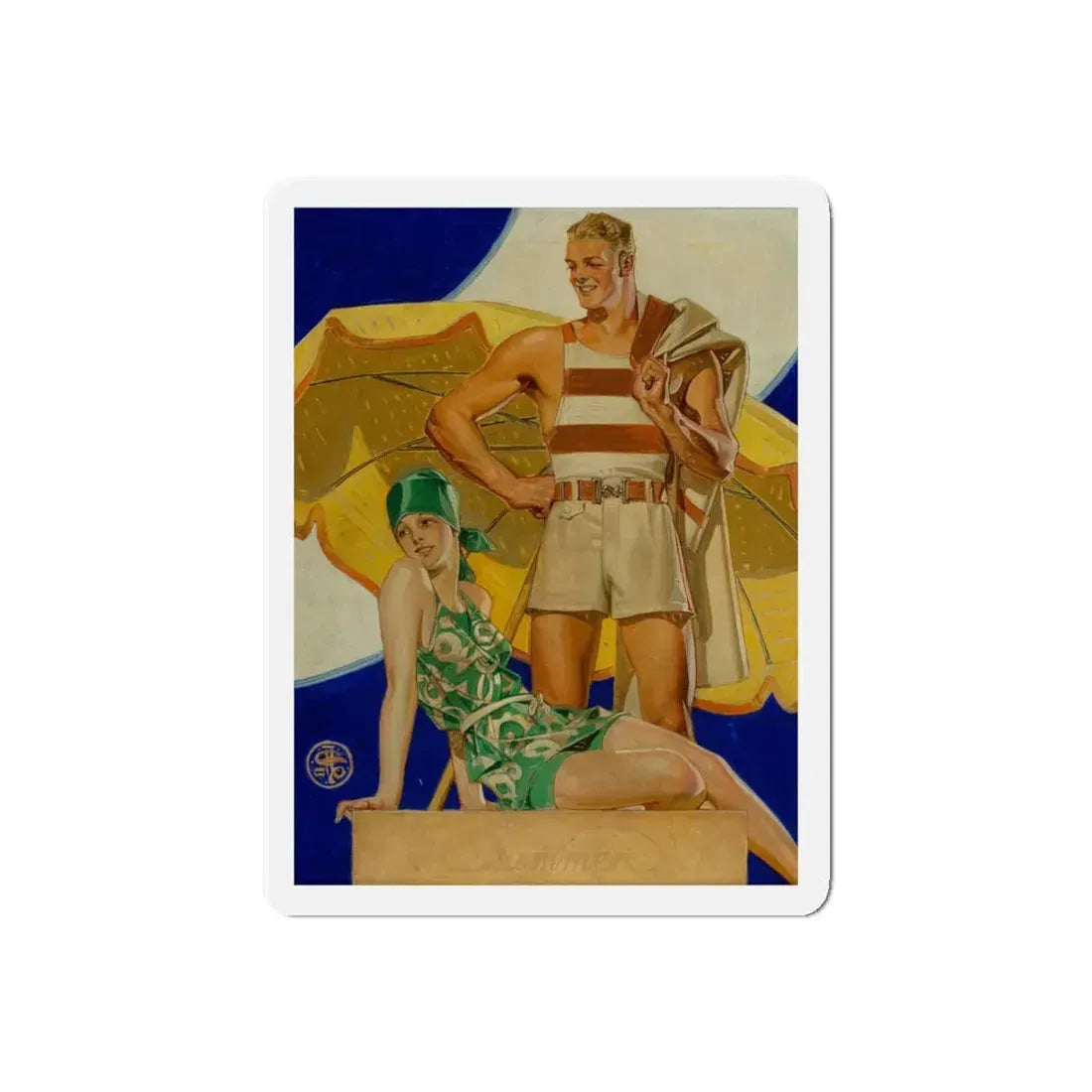 Summer, The Saturday Evening Post cover, August 27, 1927 (Magazine Illustration) Refrigerator Magnet 5 Inch Die-Cut - The Sticker Space