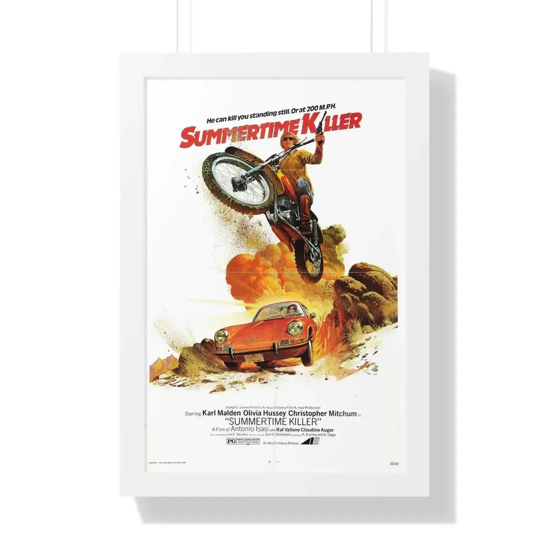 SUMMERTIME KILLER 1972 - Framed Movie Poster 16″ x 24″ White - The Sticker Space