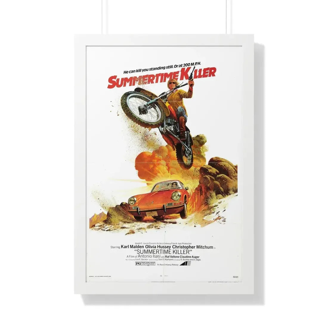 SUMMERTIME KILLER 1972 - Framed Movie Poster 20" x 30" White - The Sticker Space