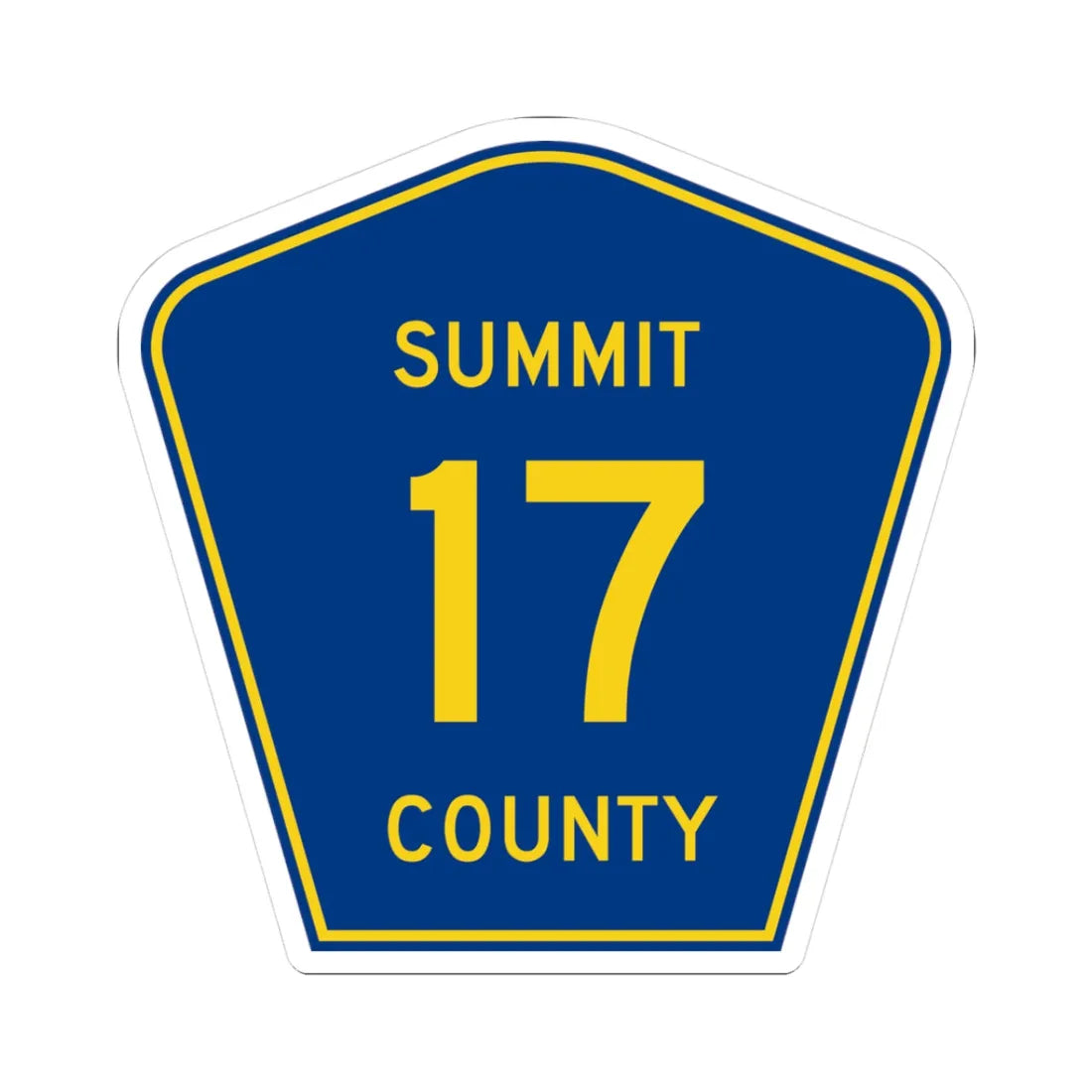 Summit County 17 (Ohio) (Road Sign) STICKER Vinyl Kiss-Cut Decal 3 Inch White - The Sticker Space