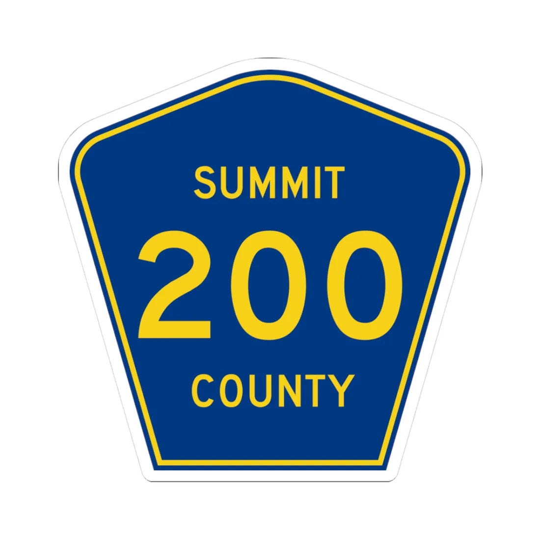 Summit County 200 (Ohio) (Road Sign) STICKER Vinyl Kiss-Cut Decal 3 Inch White - The Sticker Space