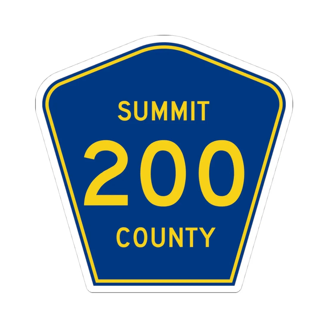 Summit County 200 (Ohio) (Road Sign) STICKER Vinyl Kiss-Cut Decal 4 Inch White - The Sticker Space