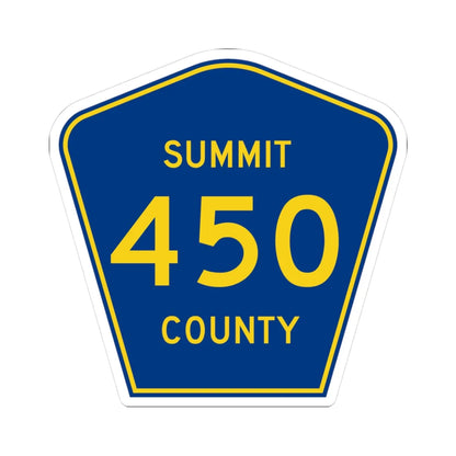 Summit County 450 (Ohio) (Road Sign) STICKER Vinyl Kiss-Cut Decal 3 Inch White - The Sticker Space