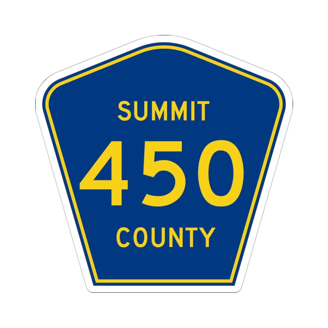 Summit County 450 (Ohio) (Road Sign) STICKER Vinyl Kiss-Cut Decal 6 Inch White - The Sticker Space
