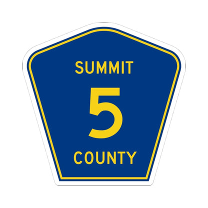 Summit County 5 (Ohio) (Road Sign) STICKER Vinyl Kiss-Cut Decal 4 Inch White - The Sticker Space