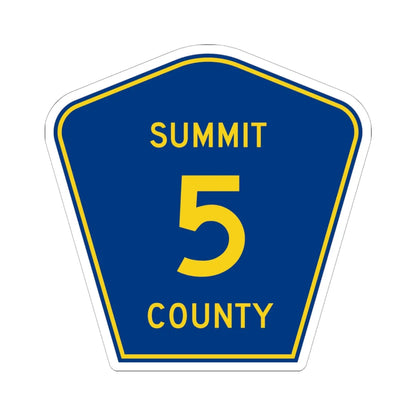 Summit County 5 (Ohio) (Road Sign) STICKER Vinyl Kiss-Cut Decal 6 Inch White - The Sticker Space