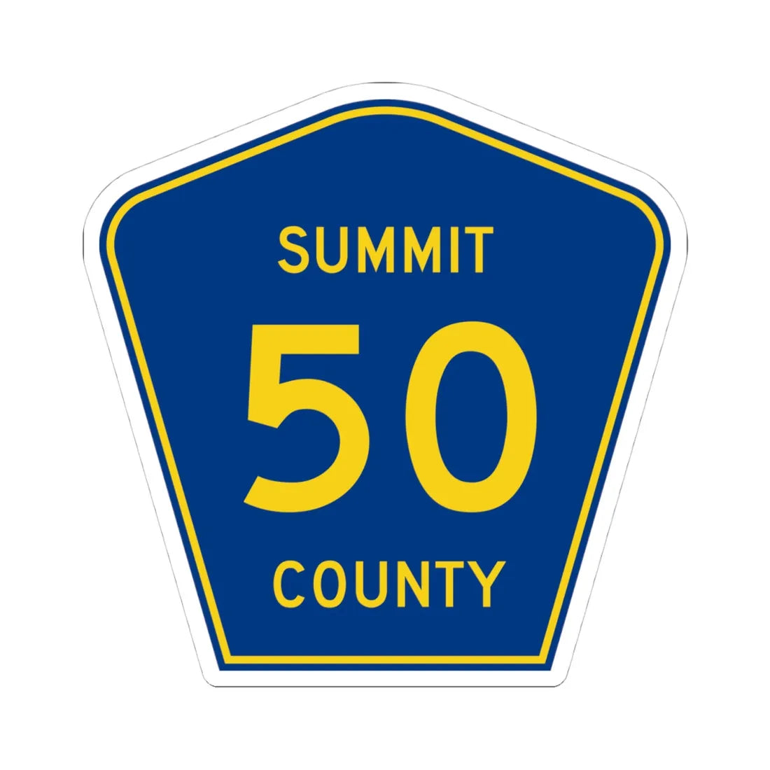 Summit County 50 (Ohio) (Road Sign) STICKER Vinyl Kiss-Cut Decal 4 Inch White - The Sticker Space