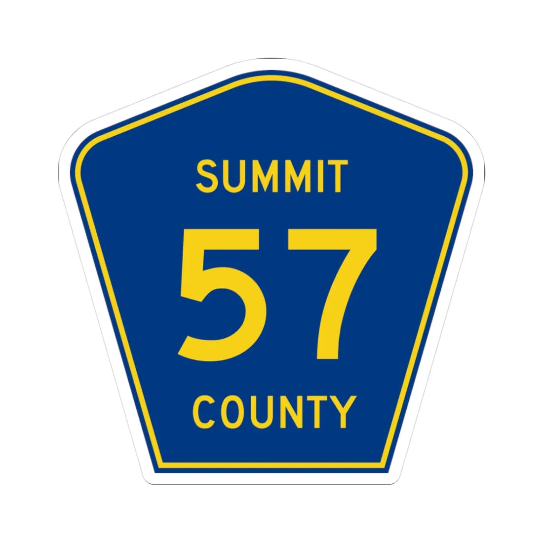Summit County 57 (Ohio) (Road Sign) STICKER Vinyl Kiss-Cut Decal 3 Inch White - The Sticker Space