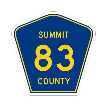 Summit County 83 (Ohio) (Road Sign) STICKER Vinyl Kiss-Cut Decal 3 Inch White - The Sticker Space