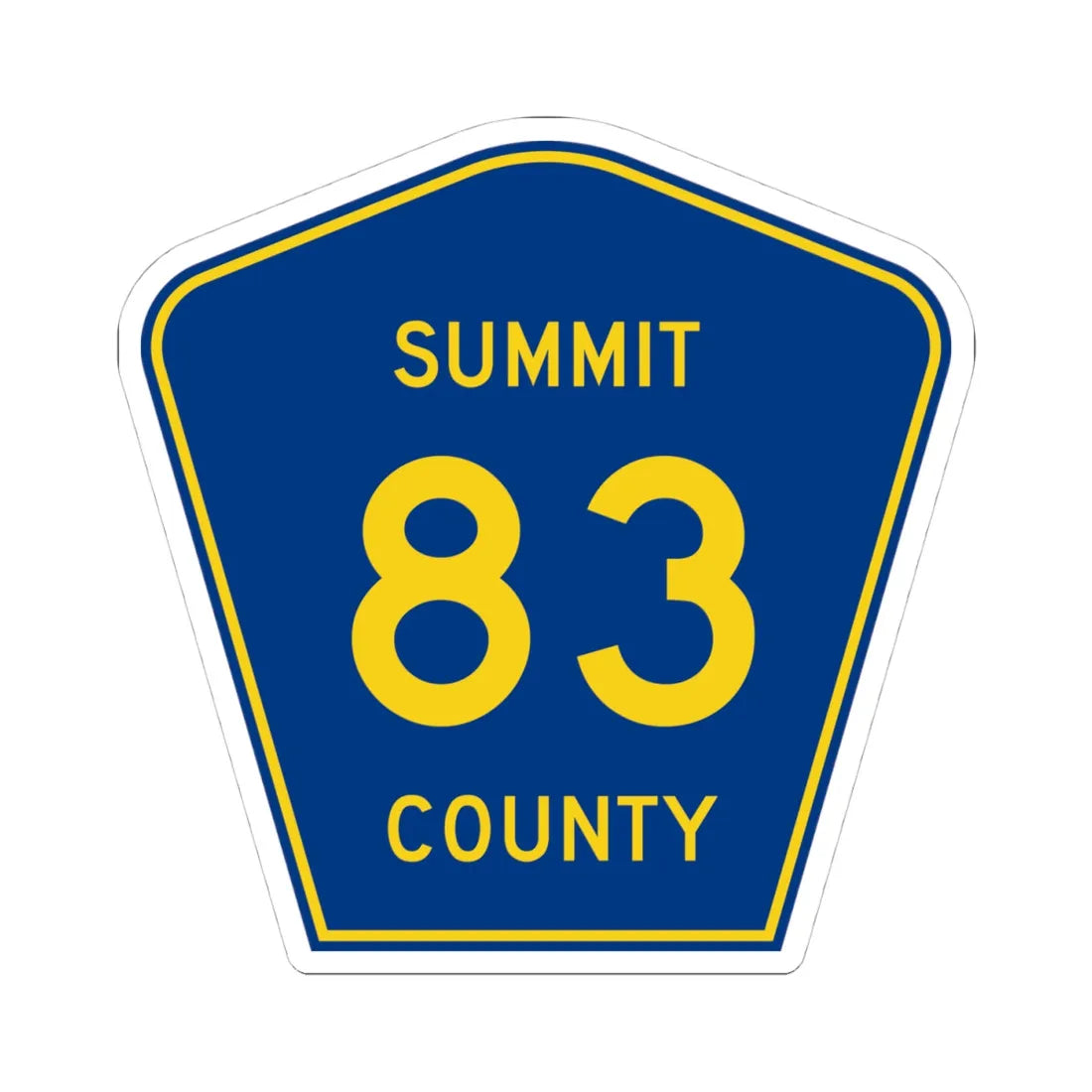 Summit County 83 (Ohio) (Road Sign) STICKER Vinyl Kiss-Cut Decal 4 Inch White - The Sticker Space