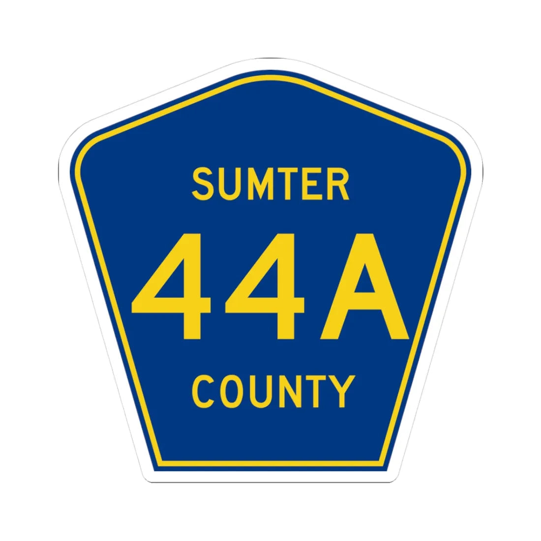 Sumter County 44A (Florida) (Road Sign) STICKER Vinyl Kiss-Cut Decal 3 Inch White - The Sticker Space