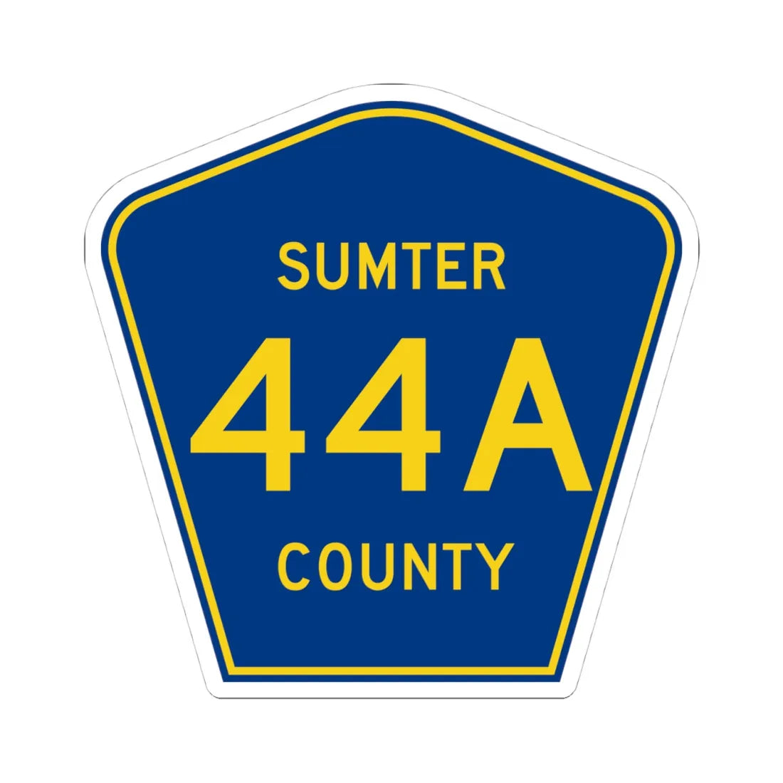 Sumter County 44A (Florida) (Road Sign) STICKER Vinyl Kiss-Cut Decal 4 Inch White - The Sticker Space
