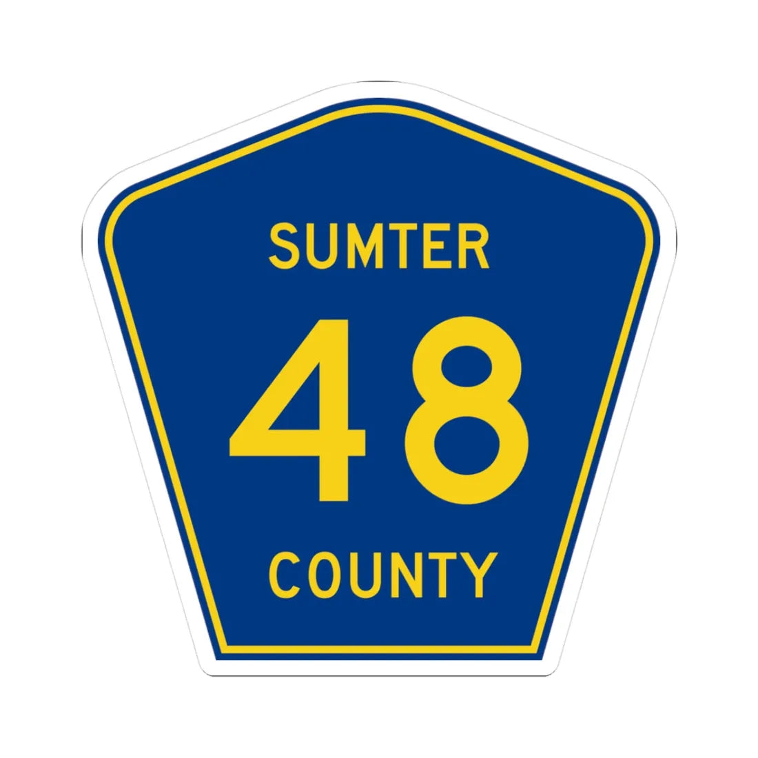 Sumter County 48 (Florida) (Road Sign) STICKER Vinyl Kiss-Cut Decal 3 Inch White - The Sticker Space
