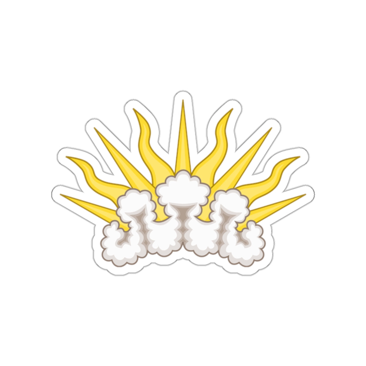 Sunburst Badge STICKER Vinyl Die-Cut Decal-White-The Sticker Space