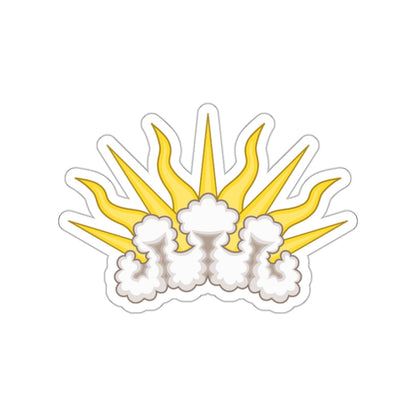 Sunburst Badge STICKER Vinyl Die-Cut Decal-White-The Sticker Space