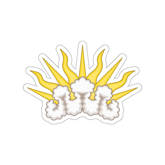 Sunburst Badge STICKER Vinyl Die-Cut Decal-White-The Sticker Space