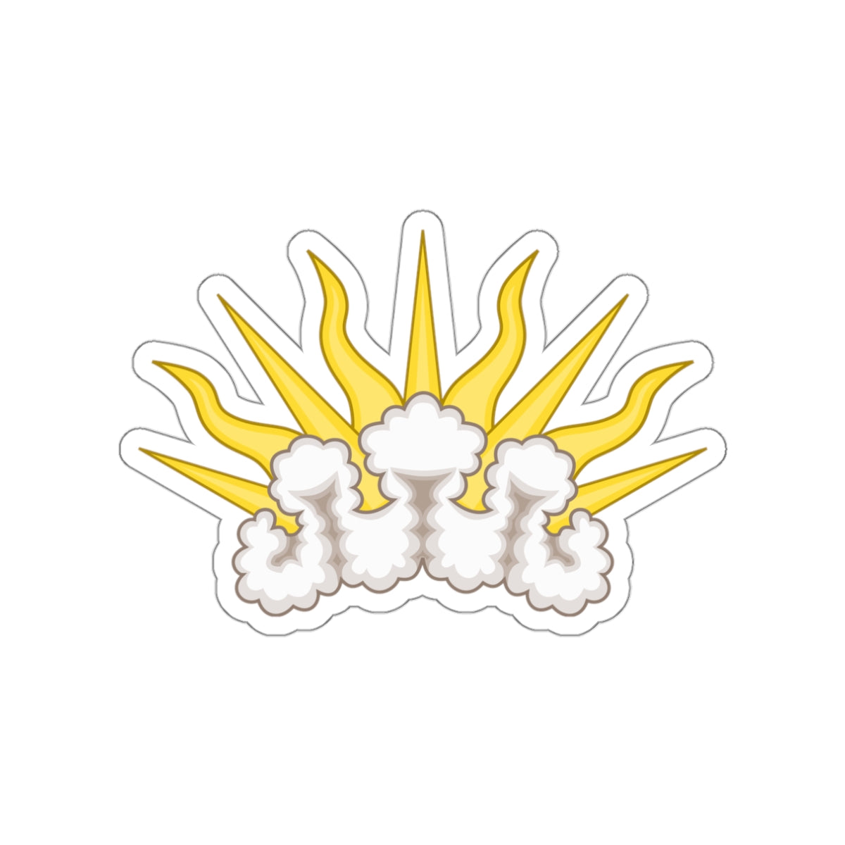 Sunburst Badge STICKER Vinyl Die-Cut Decal-White-The Sticker Space