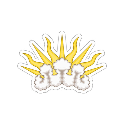 Sunburst Badge STICKER Vinyl Die-Cut Decal-White-The Sticker Space