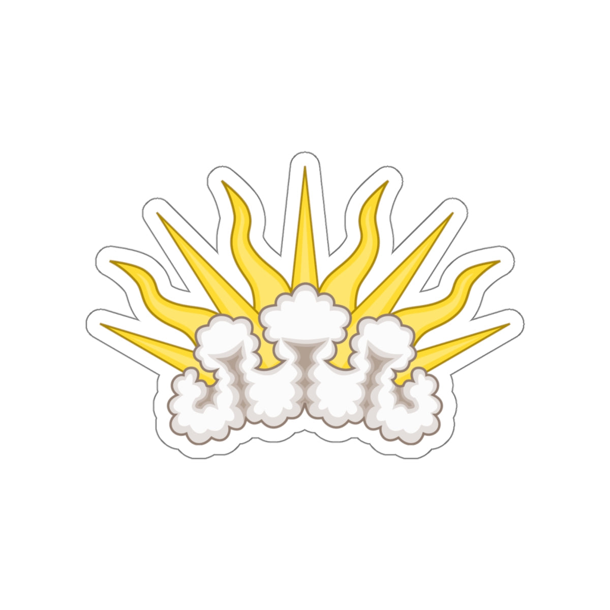 Sunburst Badge STICKER Vinyl Die-Cut Decal-White-The Sticker Space