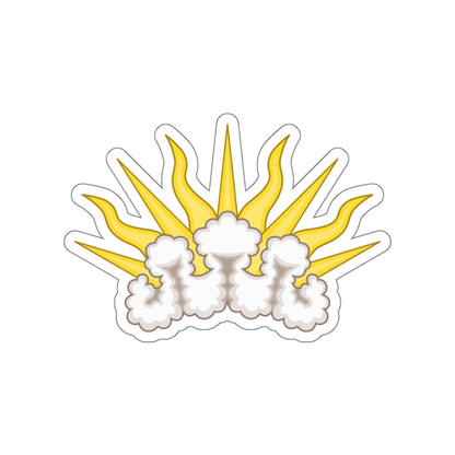 Sunburst Badge STICKER Vinyl Die-Cut Decal-White-The Sticker Space