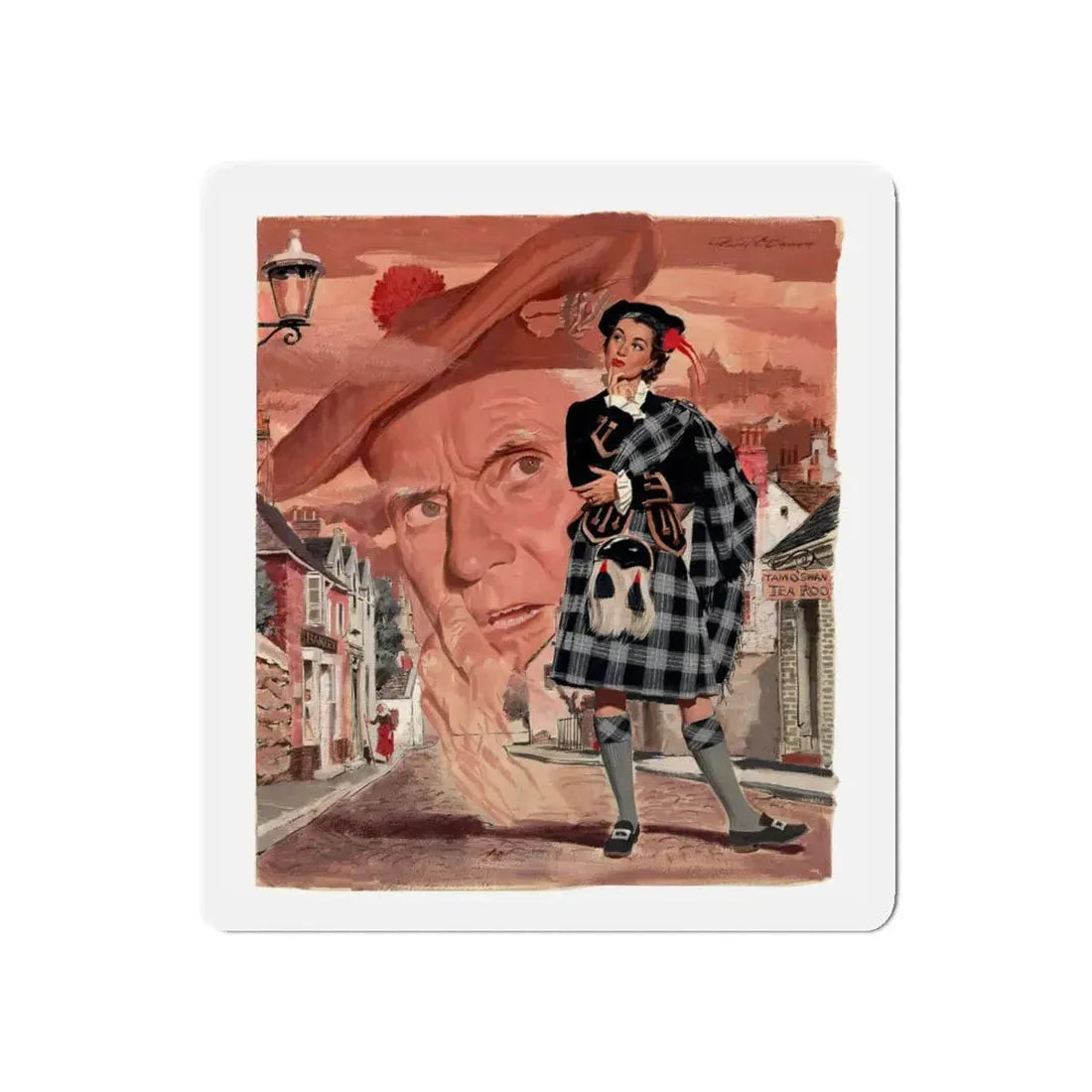 Sunday Mirror Magazine illustration, 1952 (Magazine Illustration) Refrigerator Magnet 5 Inch Die-Cut - The Sticker Space