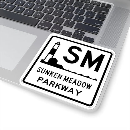 Sunken Meadow Pkwy Shield (New York) (Road Sign) STICKER Vinyl Kiss-Cut Decal - The Sticker Space