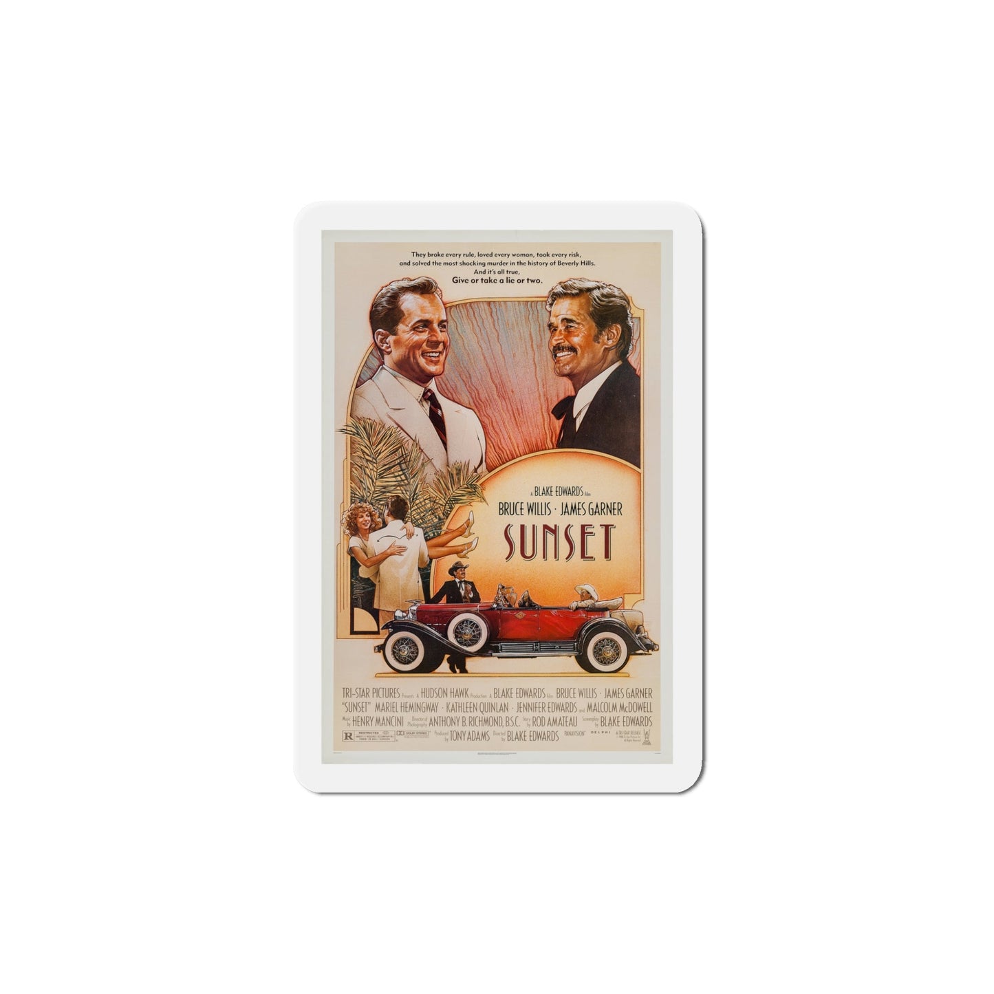 Sunset 1988 Movie Poster Die-Cut Magnet-5" x 5"-The Sticker Space