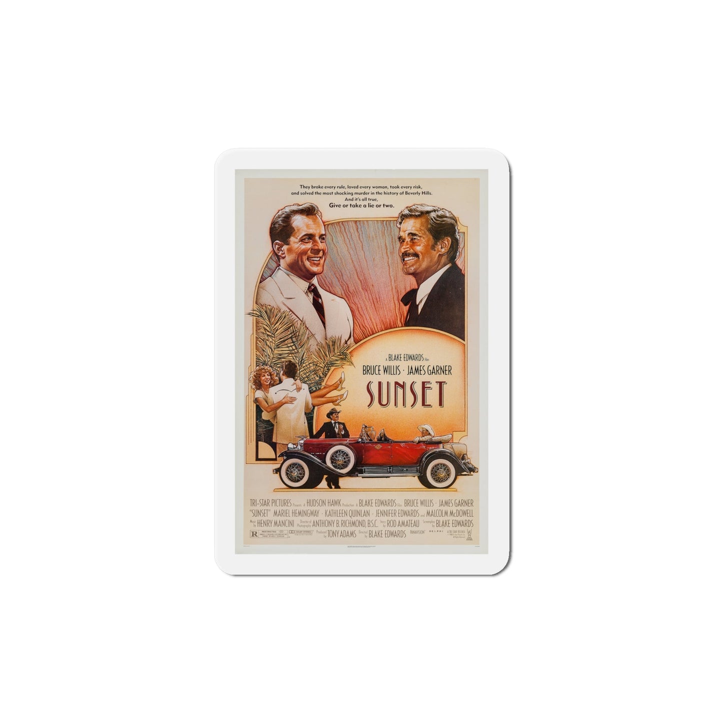 Sunset 1988 Movie Poster Die-Cut Magnet-6 × 6"-The Sticker Space