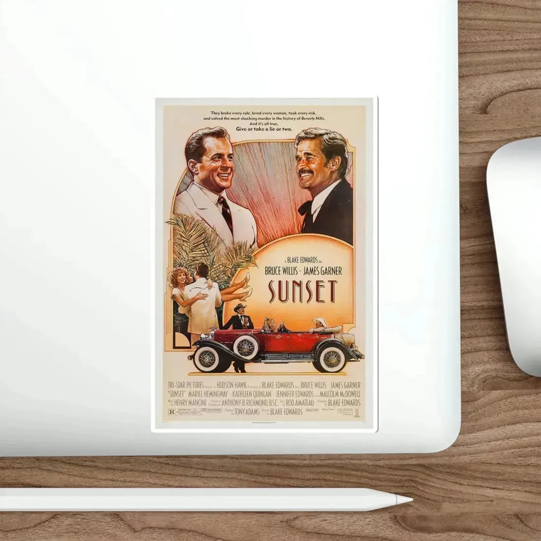 Sunset 1988 Movie Poster STICKER Vinyl Die-Cut Decal - The Sticker Space