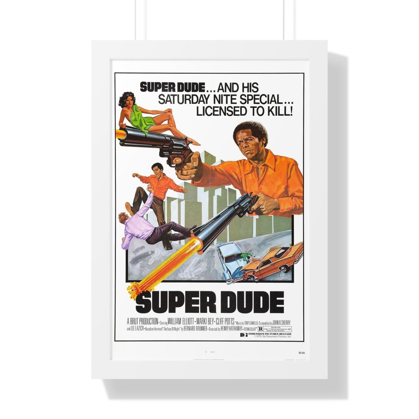 SUPER DUDE 1974 - Framed Movie Poster-16″ x 24″-The Sticker Space