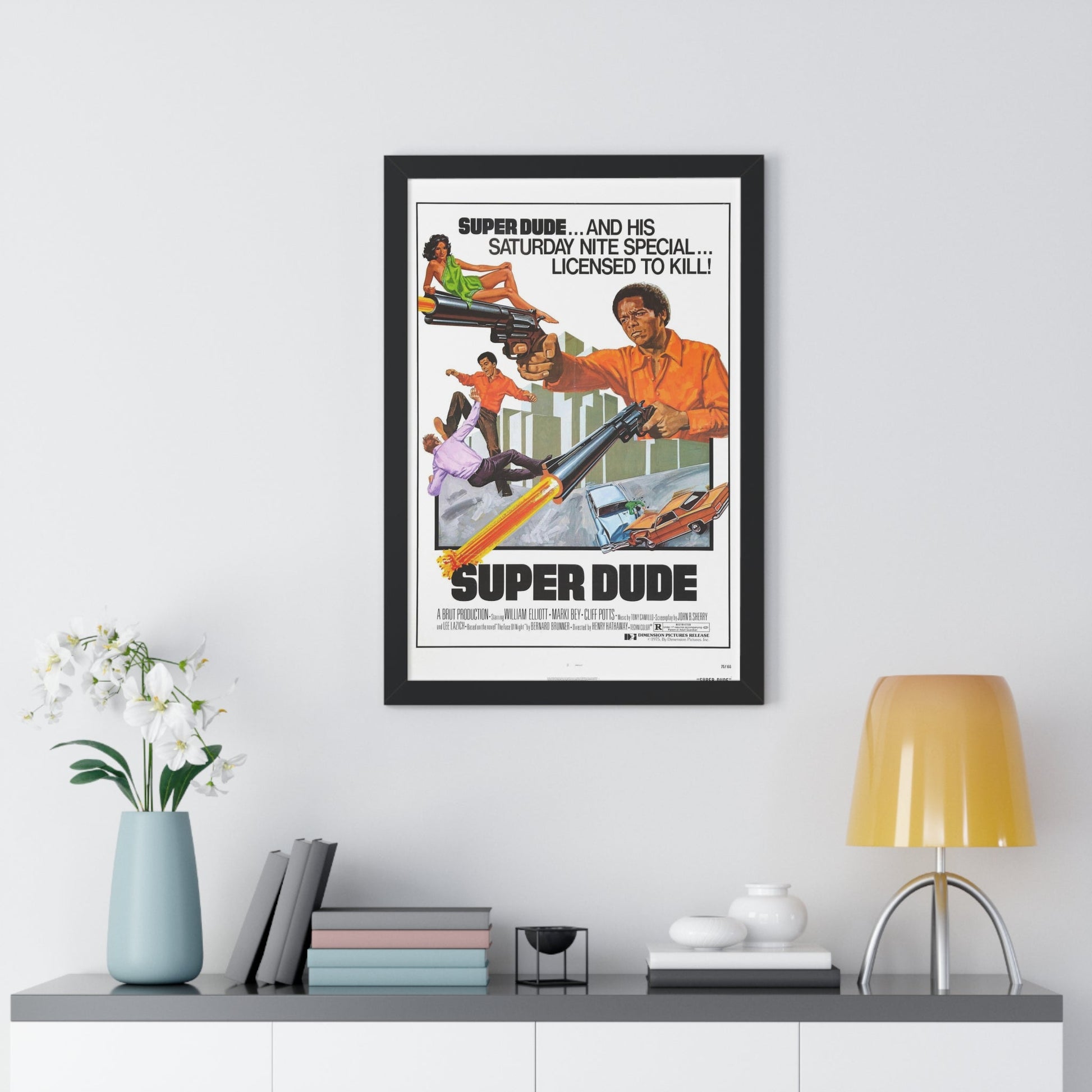 SUPER DUDE 1974 - Framed Movie Poster-The Sticker Space