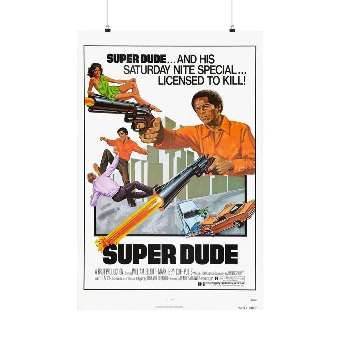 SUPER DUDE 1974 - Paper Movie Poster 24″ x 36″ Matte - The Sticker Space