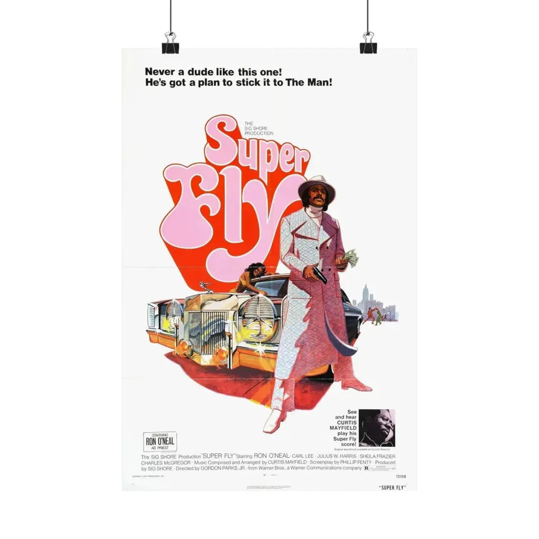 SUPER FLY 1972 - Paper Movie Poster 12″ x 18″ Matte - The Sticker Space