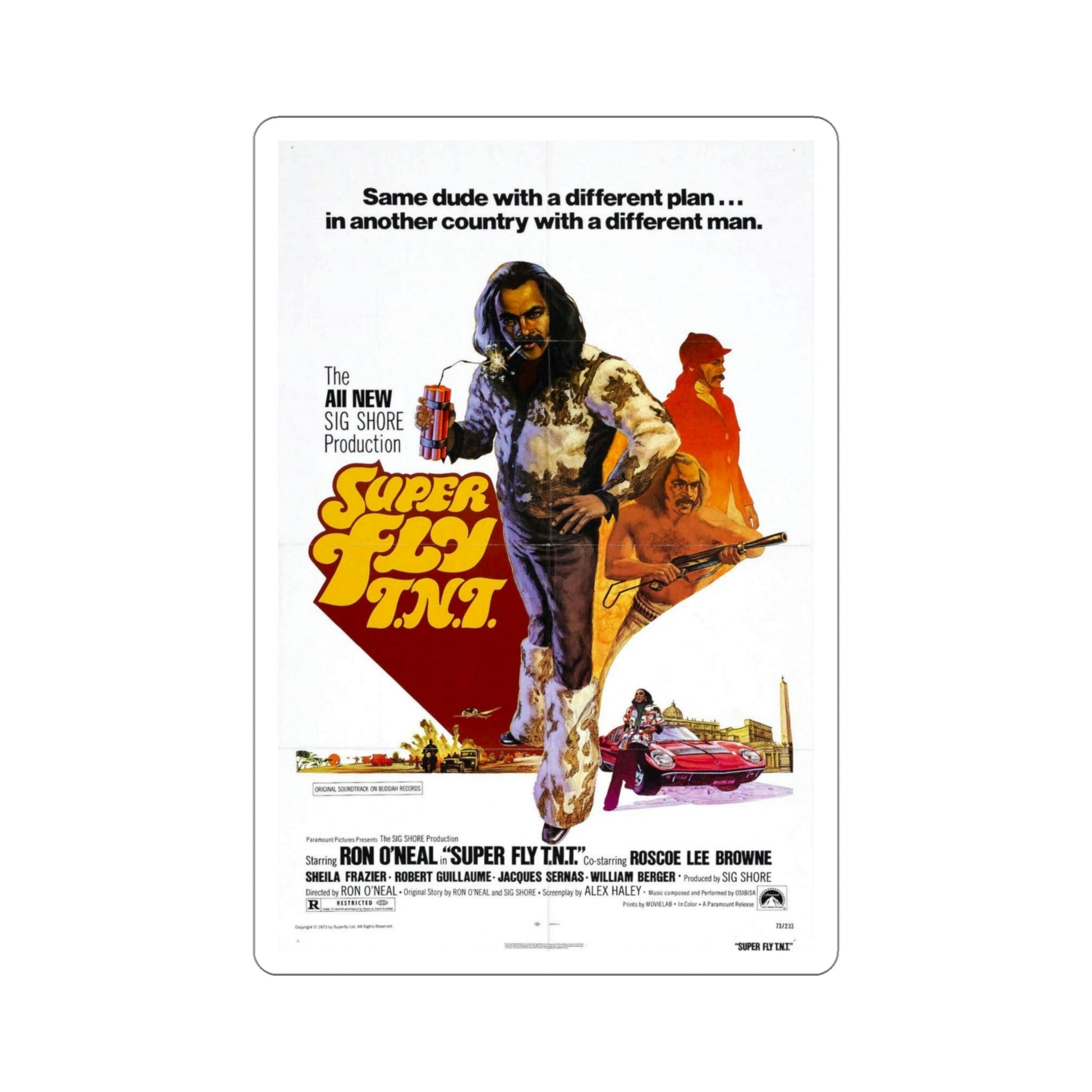 Super Fly TNT 1973 Movie Poster STICKER Vinyl Die-Cut Decal-5 Inch-The Sticker Space