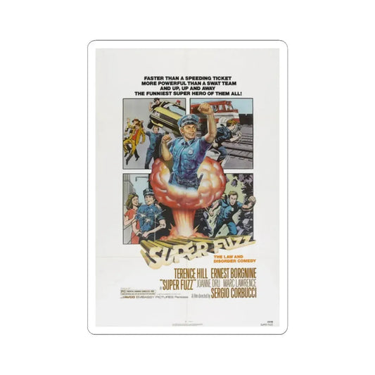 Super Fuzz 1981 Movie Poster - STICKER Vinyl Kiss-Cut Decal 2 Inch White - The Sticker Space