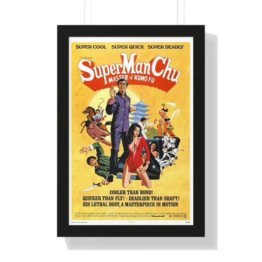 SUPER MAN CHU 1973 - Framed Movie Poster 16″ x 24″ Black - The Sticker Space