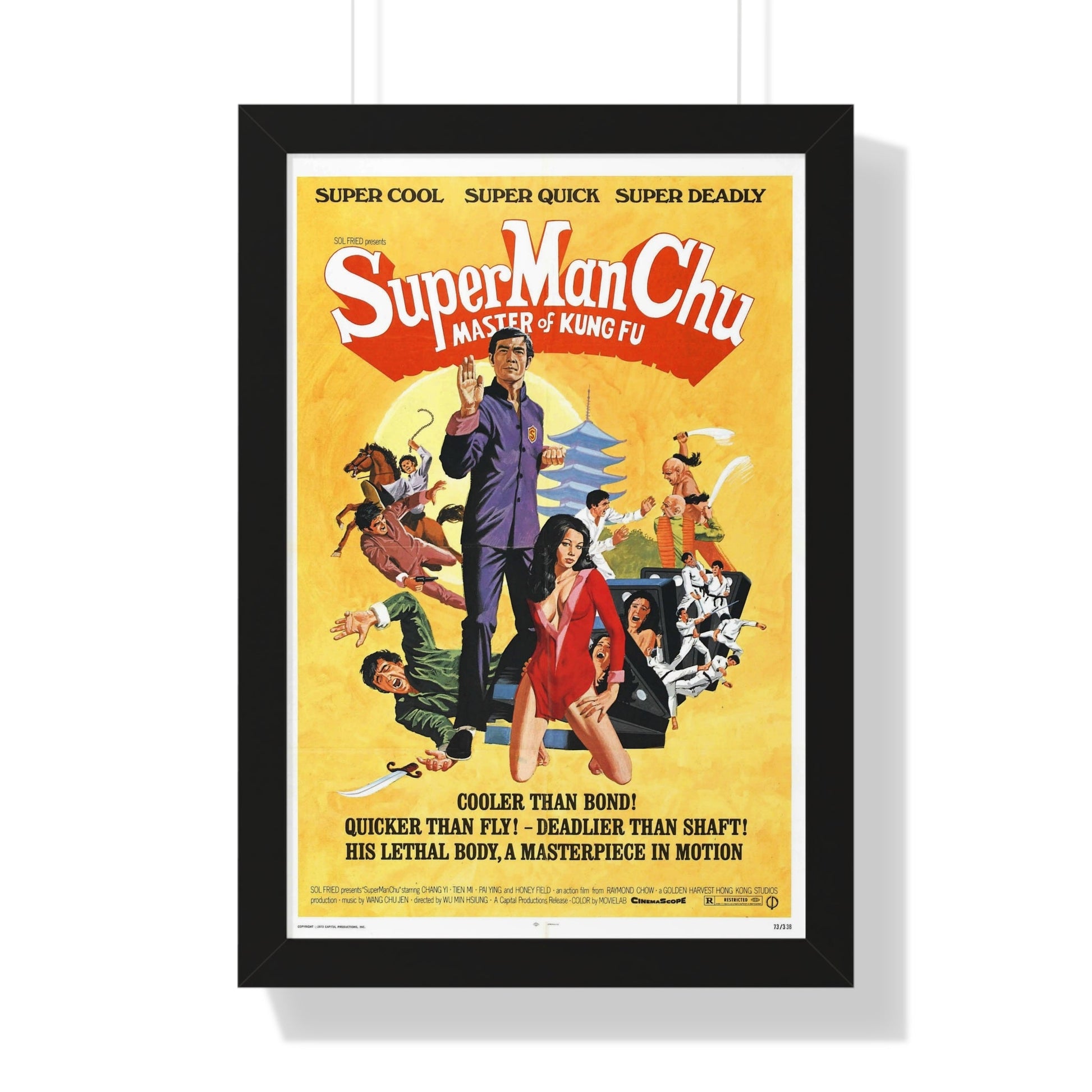 SUPER MAN CHU 1973 - Framed Movie Poster-16″ x 24″-The Sticker Space