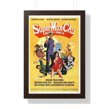 SUPER MAN CHU 1973 - Framed Movie Poster 16″ x 24″ Walnut - The Sticker Space