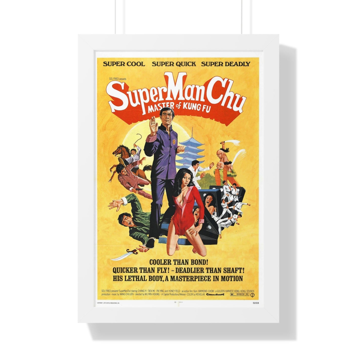 SUPER MAN CHU 1973 - Framed Movie Poster-16″ x 24″-The Sticker Space