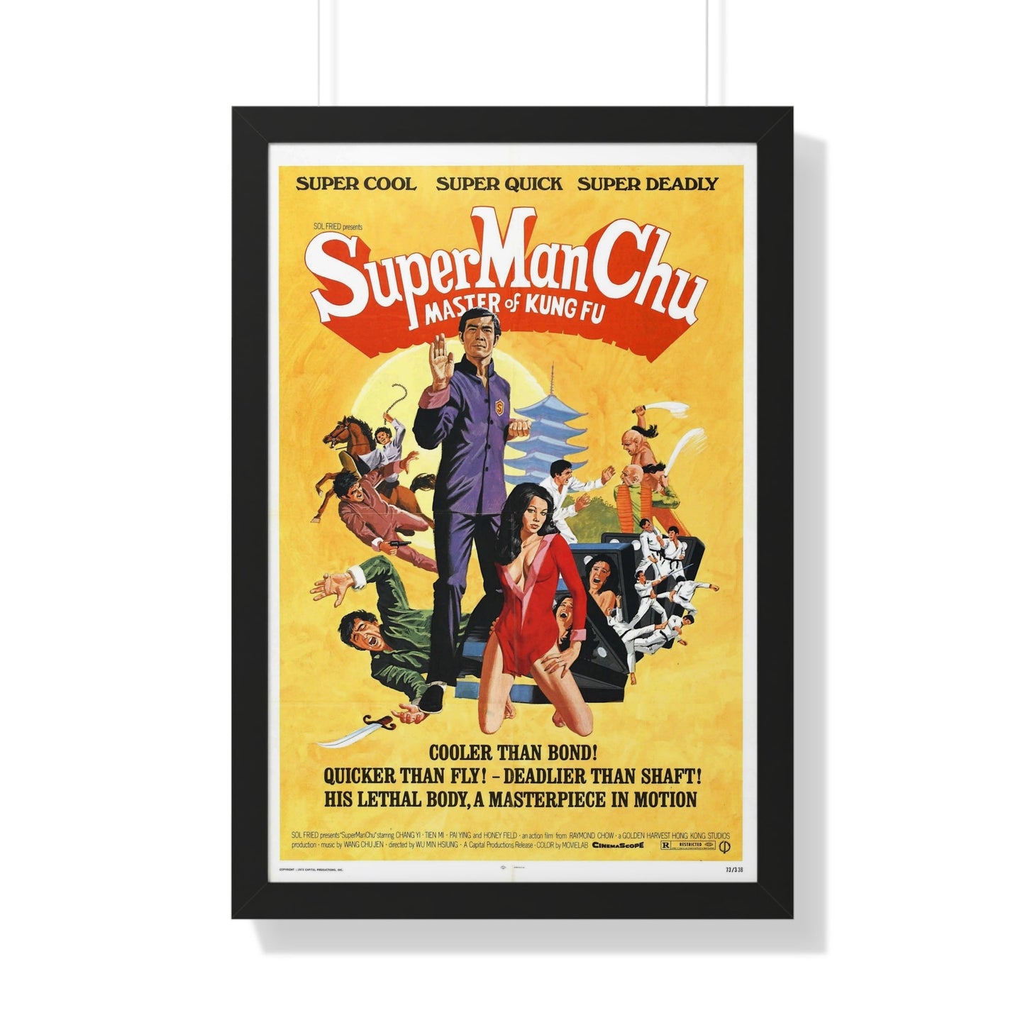 SUPER MAN CHU 1973 - Framed Movie Poster-20" x 30"-The Sticker Space