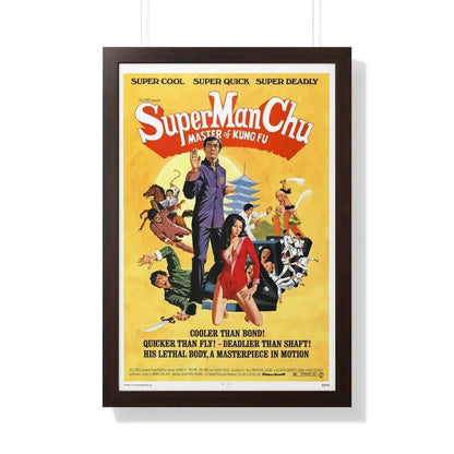 SUPER MAN CHU 1973 - Framed Movie Poster 20" x 30" Walnut - The Sticker Space