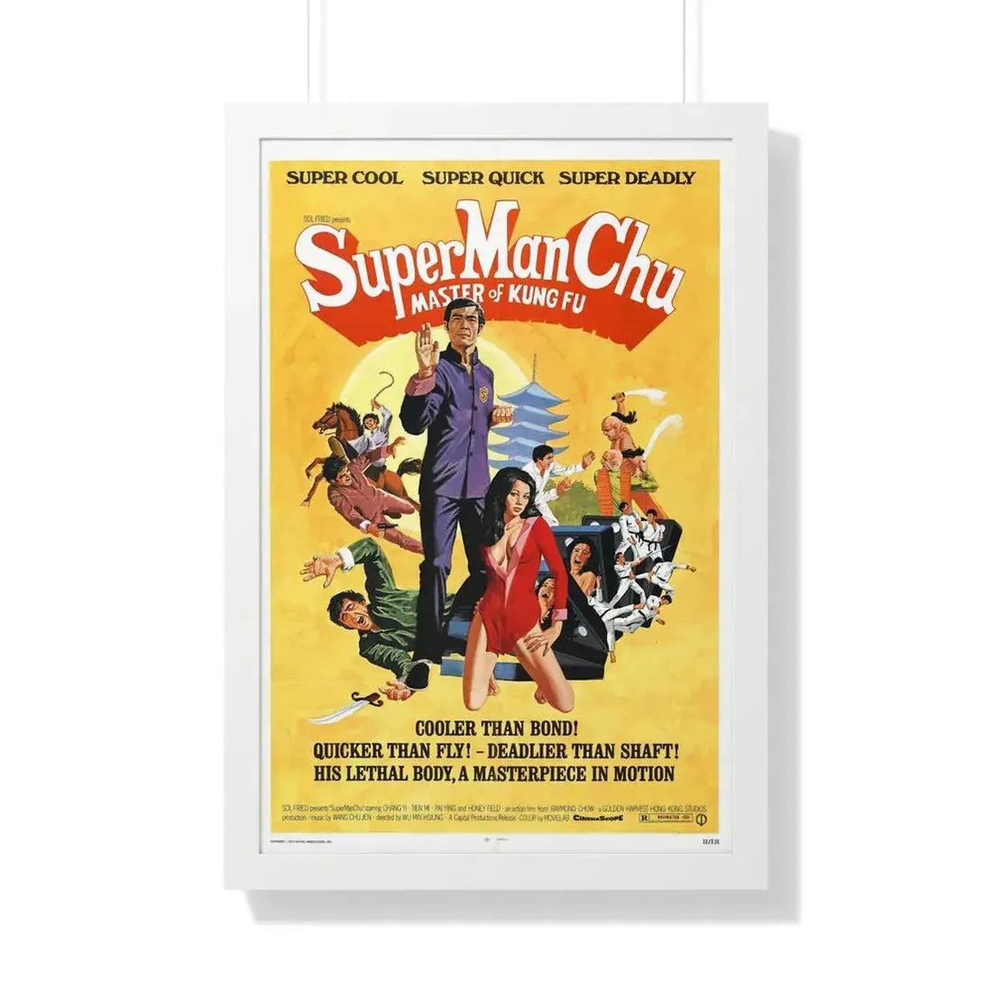 SUPER MAN CHU 1973 - Framed Movie Poster 20" x 30" White - The Sticker Space