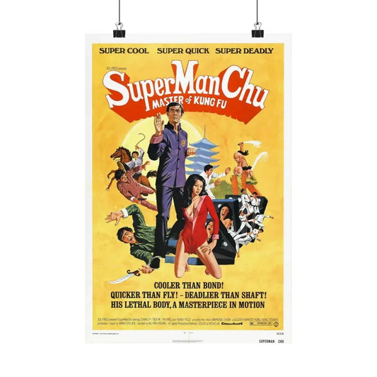SUPER MAN CHU 1973 - Paper Movie Poster 12″ x 18″ Matte - The Sticker Space