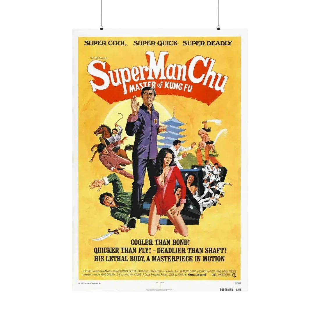 SUPER MAN CHU 1973 - Paper Movie Poster 36" x 54" Matte - The Sticker Space