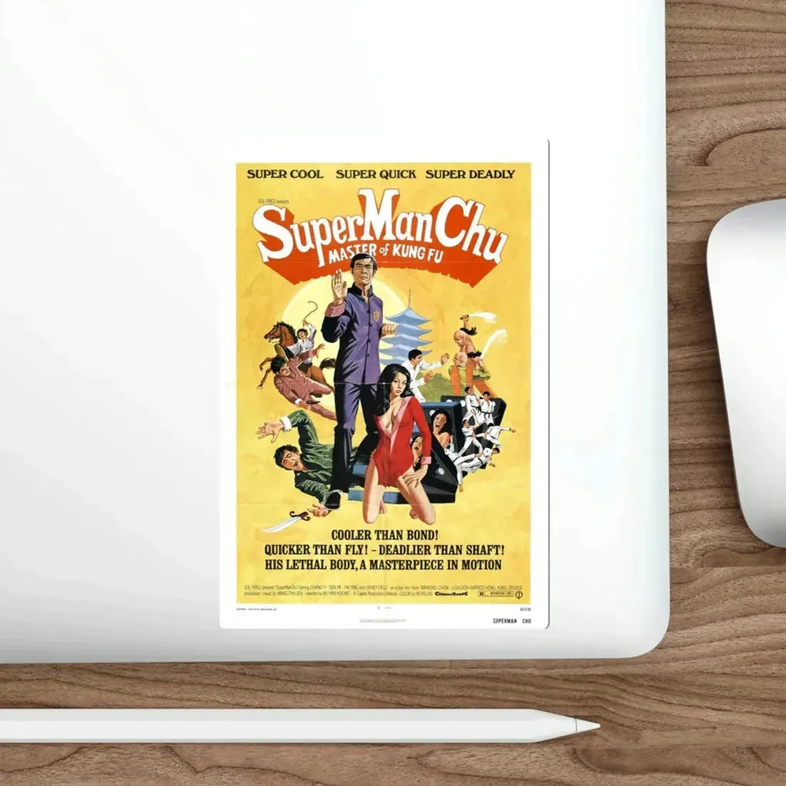 Super Man Chu 1975 Movie Poster STICKER Vinyl Die-Cut Decal - The Sticker Space