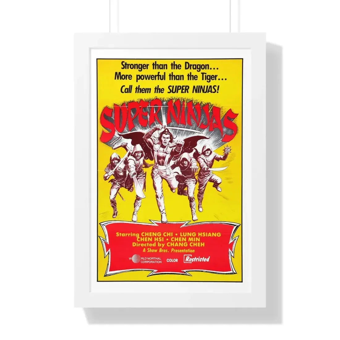 SUPER NINJAS 1982 - Framed Movie Poster 16″ x 24″ White - The Sticker Space