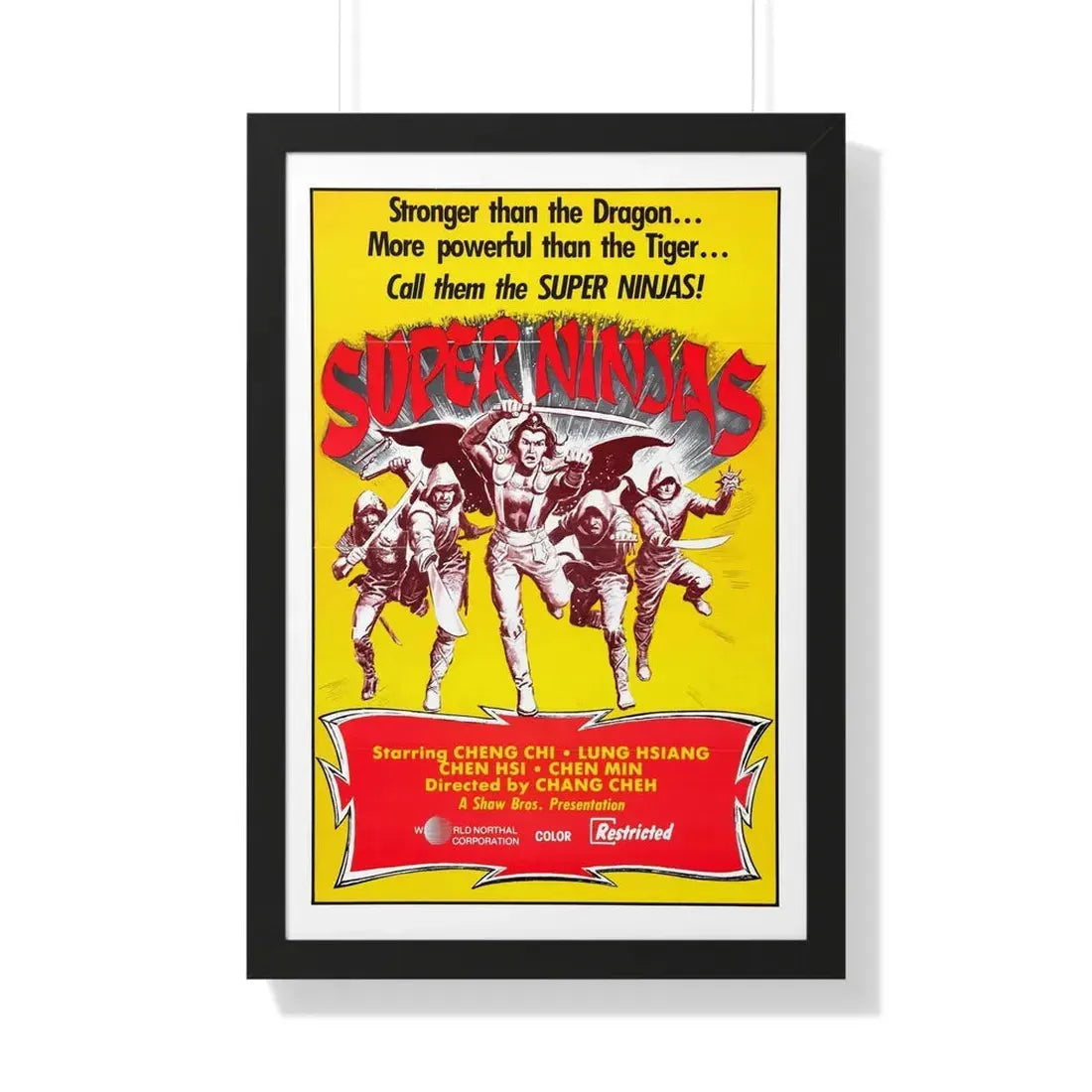 SUPER NINJAS 1982 - Framed Movie Poster 20" x 30" Black - The Sticker Space