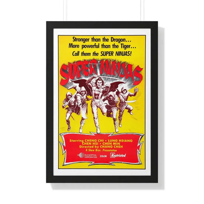 SUPER NINJAS 1982 - Framed Movie Poster 20" x 30" Black - The Sticker Space